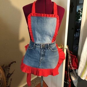 Denim apron homemade very nice.